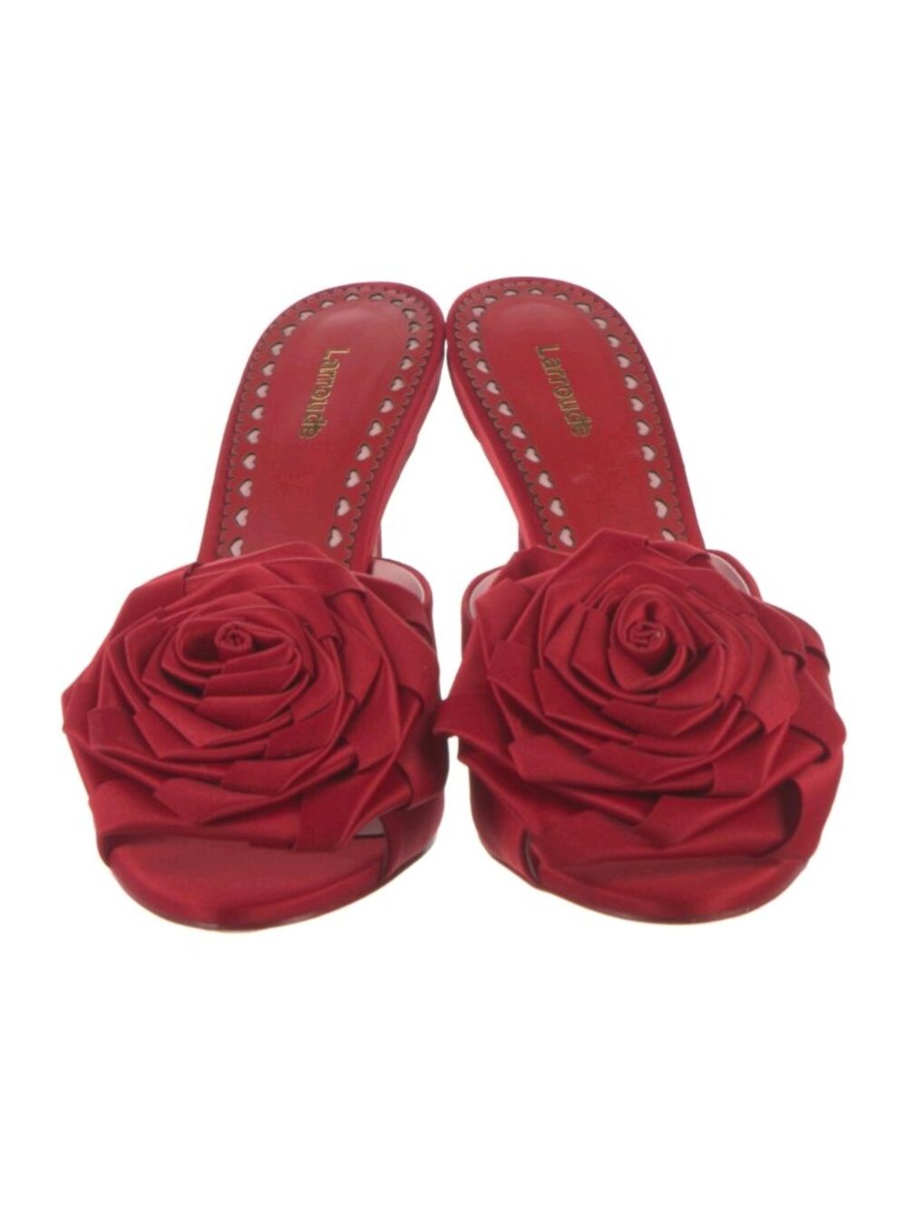 NWT!  Larroudé Scarlet Mule in Cherry Satin